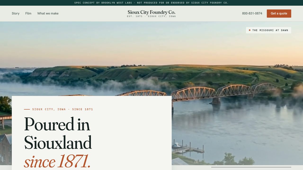 Sioux City Foundry website homepage