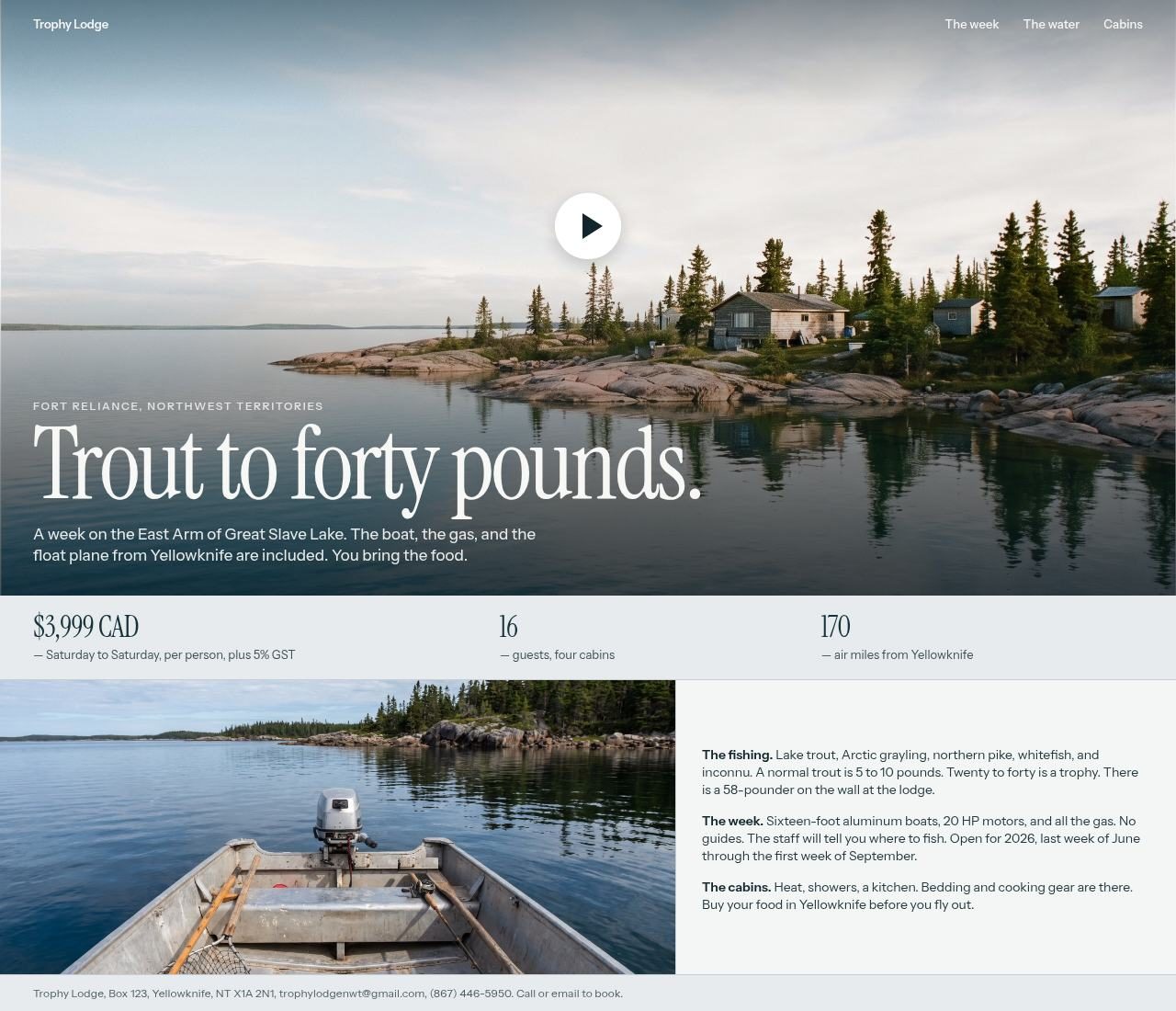 Trophy Lodge website concept