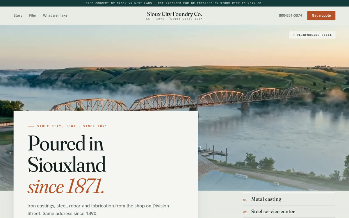 Our redesign for Sioux City Foundry